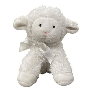 Edgehill Collection Lamb Rattle Plush Bearington collection Baby Toy White 5"